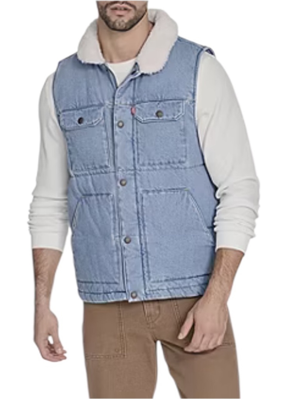 LEVI’S Men’s Denim Midweight Quilted Vest